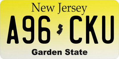 NJ license plate A96CKU