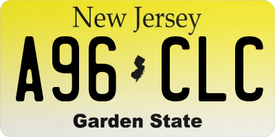 NJ license plate A96CLC