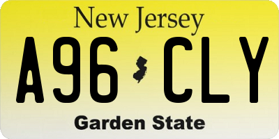 NJ license plate A96CLY