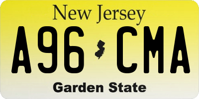 NJ license plate A96CMA