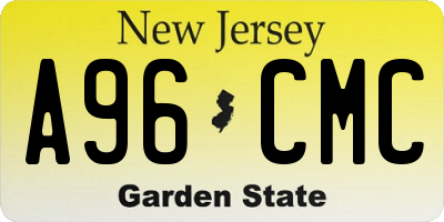 NJ license plate A96CMC
