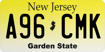 NJ license plate A96CMK