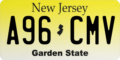 NJ license plate A96CMV