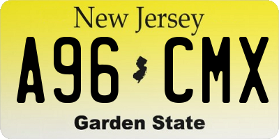 NJ license plate A96CMX