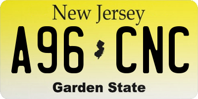 NJ license plate A96CNC