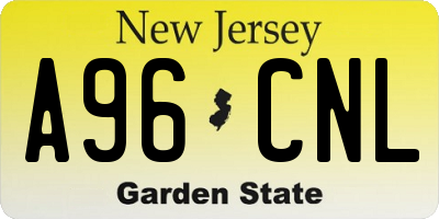NJ license plate A96CNL
