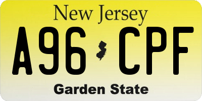 NJ license plate A96CPF