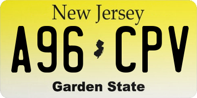 NJ license plate A96CPV