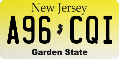NJ license plate A96CQI
