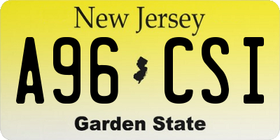 NJ license plate A96CSI