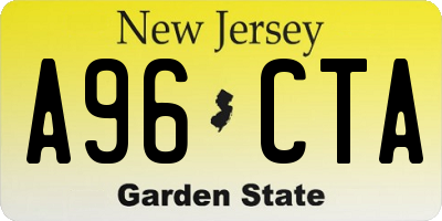 NJ license plate A96CTA