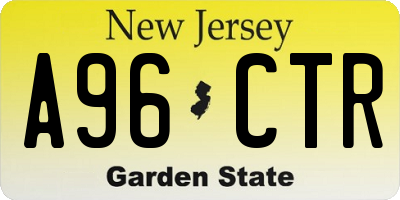 NJ license plate A96CTR