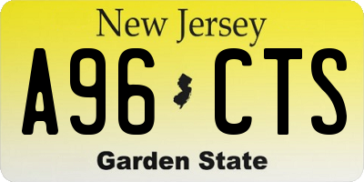 NJ license plate A96CTS