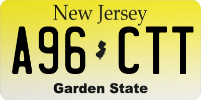 NJ license plate A96CTT