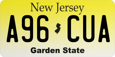 NJ license plate A96CUA