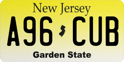 NJ license plate A96CUB