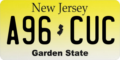 NJ license plate A96CUC