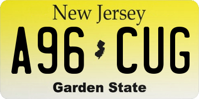 NJ license plate A96CUG