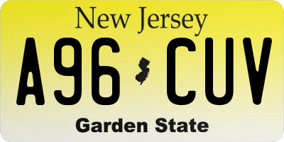 NJ license plate A96CUV