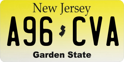 NJ license plate A96CVA