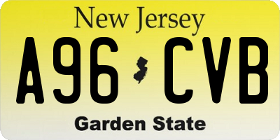 NJ license plate A96CVB