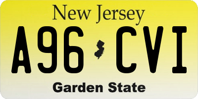 NJ license plate A96CVI
