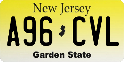 NJ license plate A96CVL