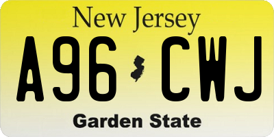 NJ license plate A96CWJ