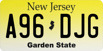 NJ license plate A96DJG