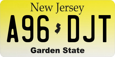 NJ license plate A96DJT