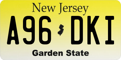NJ license plate A96DKI