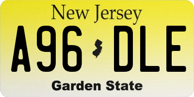 NJ license plate A96DLE