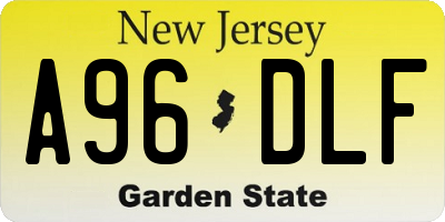 NJ license plate A96DLF