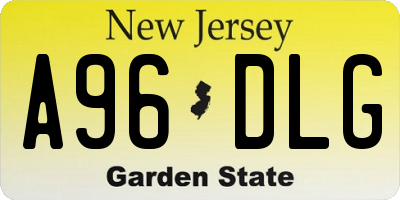NJ license plate A96DLG