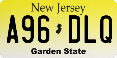 NJ license plate A96DLQ