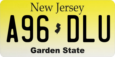 NJ license plate A96DLU