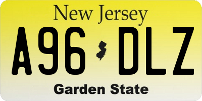 NJ license plate A96DLZ