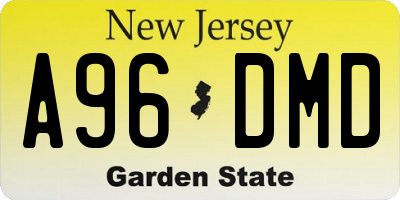 NJ license plate A96DMD