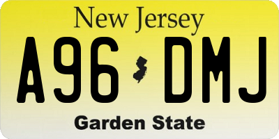 NJ license plate A96DMJ