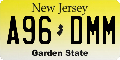 NJ license plate A96DMM