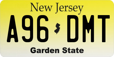 NJ license plate A96DMT