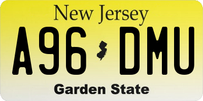 NJ license plate A96DMU
