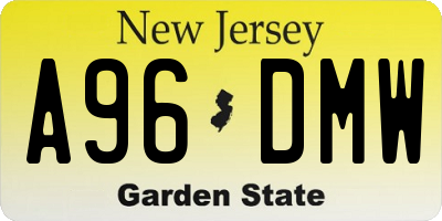 NJ license plate A96DMW