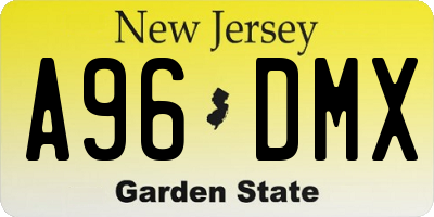 NJ license plate A96DMX