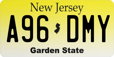 NJ license plate A96DMY