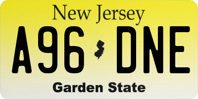 NJ license plate A96DNE
