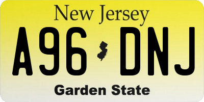 NJ license plate A96DNJ