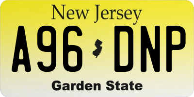 NJ license plate A96DNP