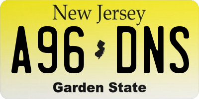 NJ license plate A96DNS