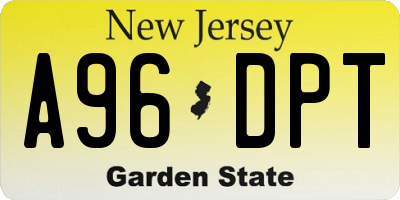 NJ license plate A96DPT
